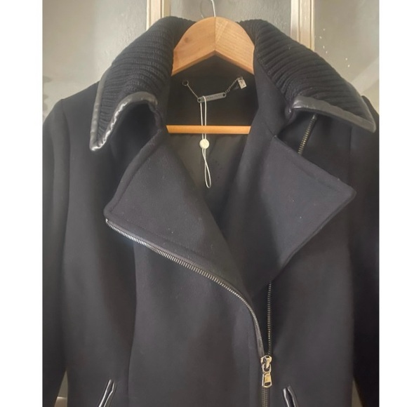 Trina Turk Black Asymmetrical Trench Coat - Picture 6 of 9